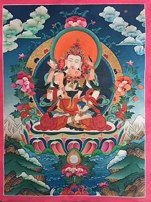 Vajrasattva Shakti Thangka (Brocadeless Thangka)