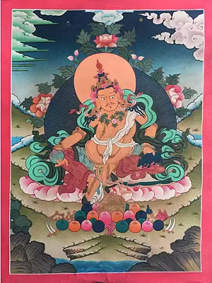 Dzambala or jambala Thangka (Brocadeless Thangka)