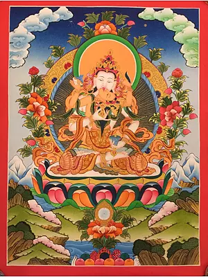 Dorje Sempa Yab Yum (Brocadeless Thangka)