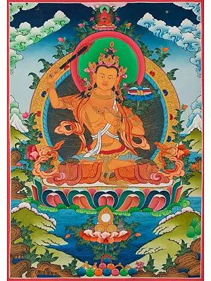 Manjushree Thangka (Brocadeless Thangka)