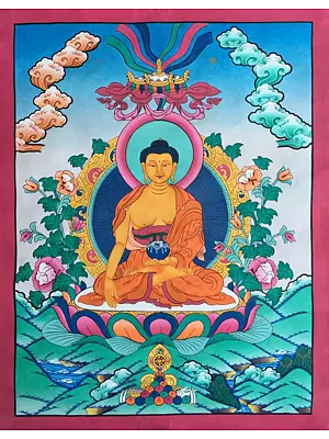 Shakyamuni Buddha Thangka (Brocadeless Thangka)