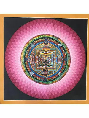 Lotus Kalachakra Mandala (Brocadeless Thangka)