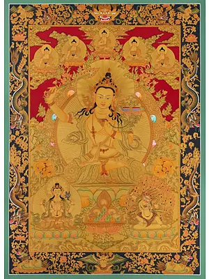 Manjushri Thangka (Brocadeless Thangka)