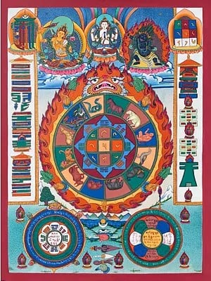 Tibetan Calendar Thangka (Brocadeless Thangka)
