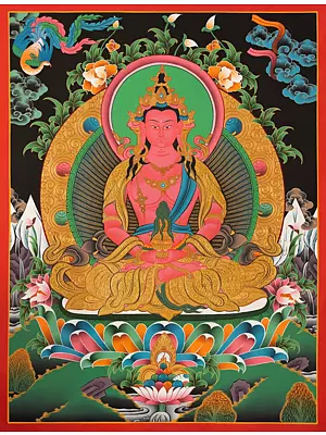 Aprarmita/Amitayus Thangka (Brocadeless Thangka)