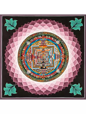 Lotus Kalachakra Mandala (Brocadeless Thangka)