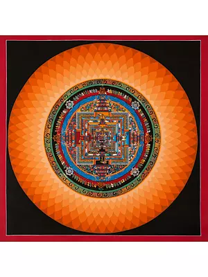 Lotus Kalachakra Mandala (Brocadeless Thangka)