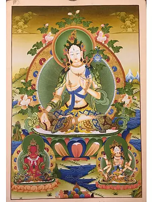 White Tara (Brocadeless Thangka)