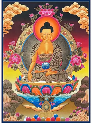 Shakyamuni Buddha Thangka (Brocadeless Thangka)