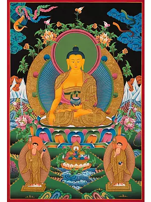 Shakyamuni Buddha Thangka (Brocadeless Thangka)