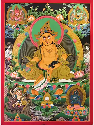 Five Dzambalas Thangka (Brocadeless Thangka)