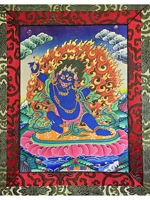 Wrathful Boddhisattvas Vajrapani with Brocade