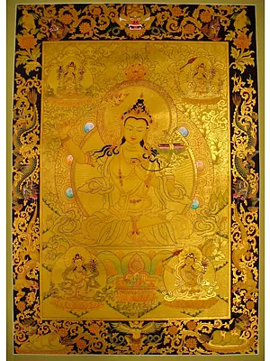 Manjushri Thangka (Brocadeless Thangka)