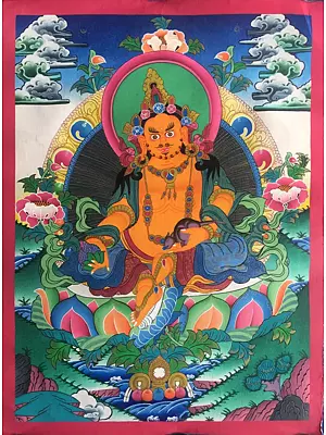 Dzambala or Jambala Thangka (Brocadeless Thangka)