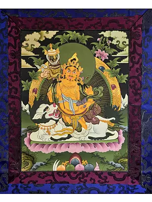 Medium Small Sized Darker Shade Namtose Mounted on Brocade