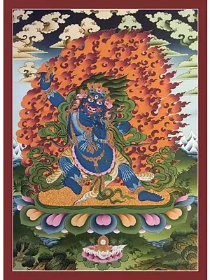 Vajrapani Thangka (Brocadeless Thangka)