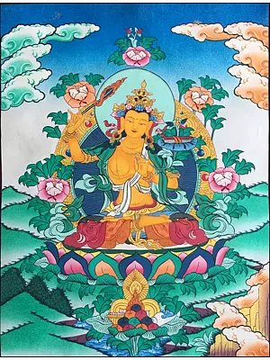 Manjushree Thangka (Brocadeless Thangka)