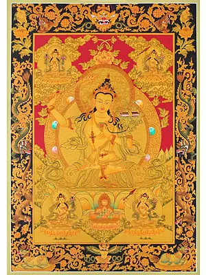 Manjushri Thangka (Brocadeless Thangka)