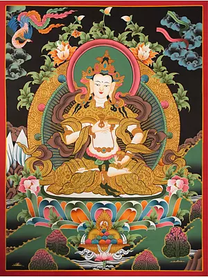 Vajrasattva Thangka (Brocadeless Thangka)
