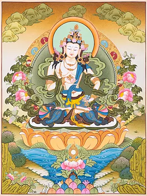 Vajrasattva Thangka (Brocadeless Thangka)