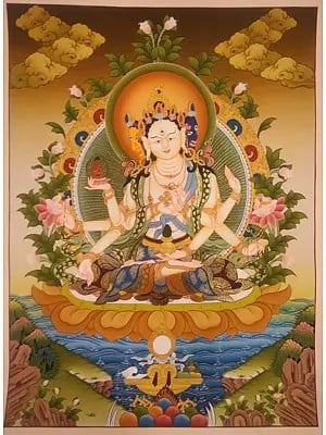 Long life Deity Ushnishavijaya (Brocadeless Thangka)