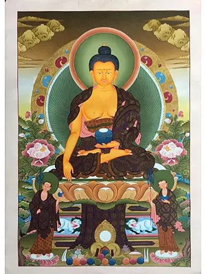 Shakyamuni Buddha Thangka (Brocadeless Thangka)