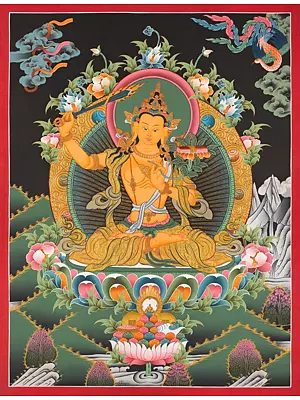 Manjushree Thangka (Brocadeless Thangka)