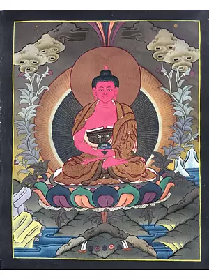 Amitabha Buddha Thangka (Brocadeless Thangka)