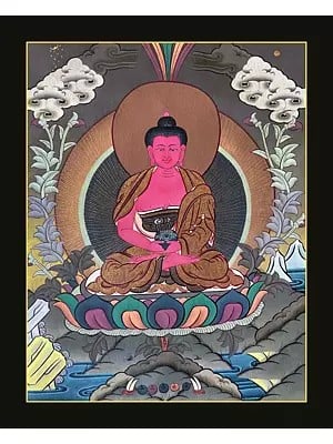 Amitabha Buddha Thangka Painting (Brocadeless Thangka)