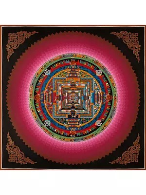 Kalachakra Mandala with Aura (Brocadeless Thangka)