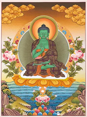 Small Sized White Tara Mounted on a Brocade