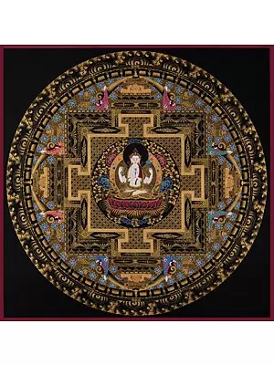 Chenrezig Mandala (Brocadeless Thangka)