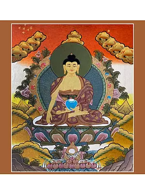 Shakyamuni Buddha Thangka (Brocadeless Thangka)