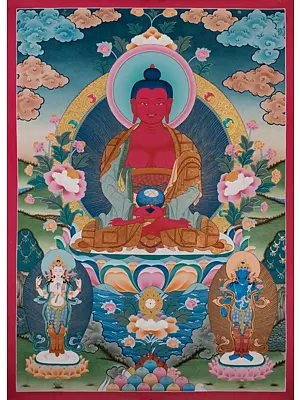 Amitabha Buddha Thangka (Brocadeless Thangka)