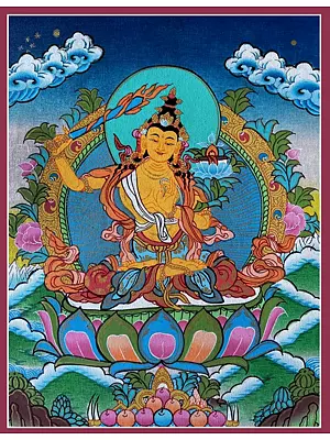 Manjushree Thangka (Brocadeless Thangka)