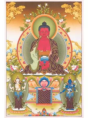 Amitabha Buddha Thangka (Brocadeless Thangka)