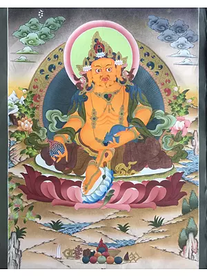 Dzambala Thanka (Brocadeless Thangka)
