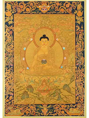 Shakyamuni Buddha Thangka (Brocadeless Thangka)