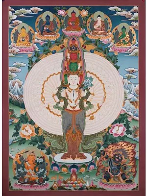 1000 Armed Avalokiteswor Thangka (Brocadeless Thangka)