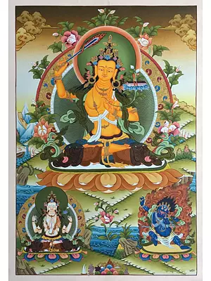 Manjushree Thangka (Brocadeless Thangka)