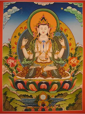 Chengrezig (Brocadeless Thangka)