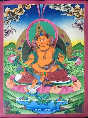 Dzambala or Jambala Thangka (Brocadeless Thangka)