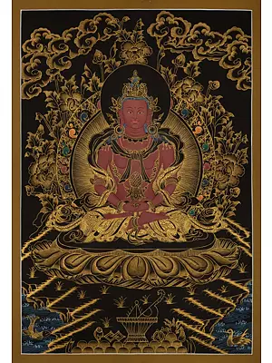 Aprarmita/Amitayus Thangka (Brocadeless Thangka)