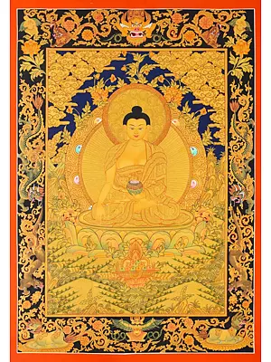 Shakyamuni Buddha Thangka (Brocadeless Thangka)