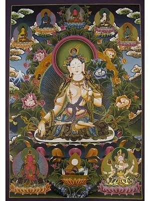 White Tara (Brocadeless Thangka)