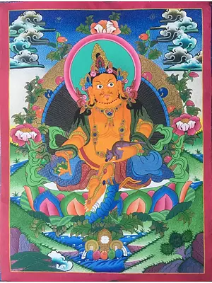Dzambala or jambala Thanka (Brocadeless Thangka)