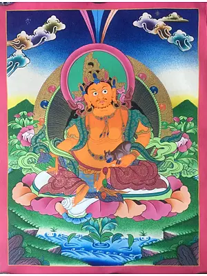 Dzambala or Jambala Thangka (Brocadeless Thangka)