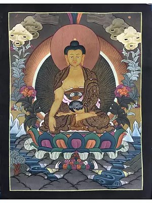 Shakyamuni Buddha Thangka (Brocadeless Thangka)