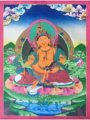 Dzambala or jambala Thangka (Brocadeless Thangka)