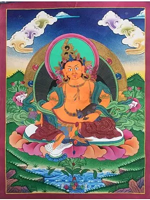 Dzambala or jambala Thangka (Brocadeless Thangka)